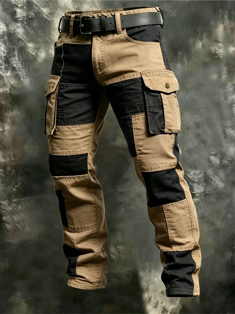Men Shoes Joggers - Baumwoll-Cargohose für Herren, Khaki, Lässige Taktische