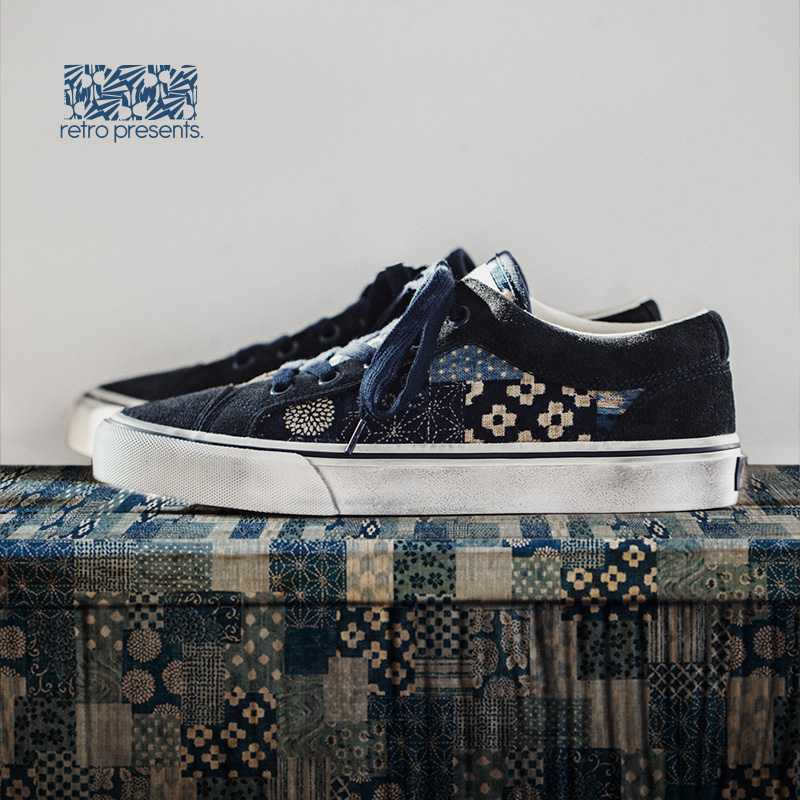Men'S Shoes Japanese Brand - Maden japanische Retro-Druck Leinwand Schuhe für