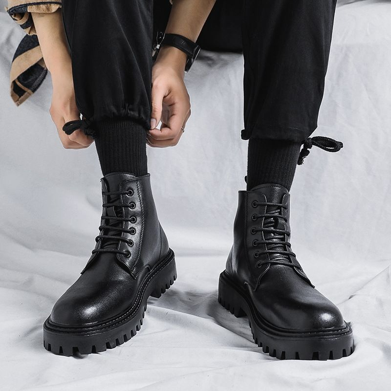 Herren High-Top Lederstiefel,  – Men'S Shoes With Height Increase Bewertung und Preis